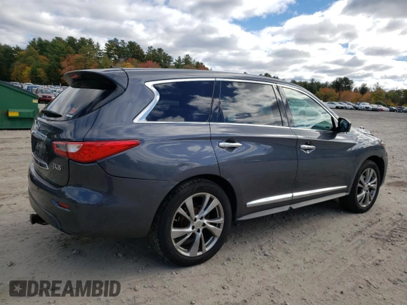 2013 Infiniti JX35 with VIN 5N1AL0MM8DC325522, listed as a Copart auction lot 74855484 with 173,107 mi miles and Clean Title. Bid and sale history available at carsss.com. Image 3.