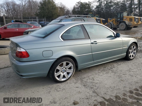 2002 BMW 3 Series 325Ci with VIN WBABN33452PG59471, listed as a Copart auction lot 43534095 with 178,181 mi miles and Salvage title. Bid and sale history available at DreamBid. Image 3.