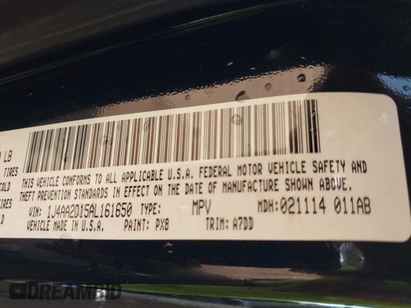 2010 Jeep Wrangler Sport with VIN 1J4AA2D15AL161650, listed as a IAAI auction lot 41805852 with 89,952 mi miles and . Bid and sale history available at carsss.com. Image 9.