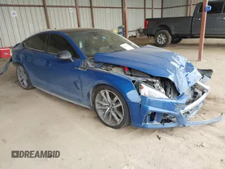 2019 Audi A5 Sportback Premium Plus with VIN WAUENCF53KA028574, listed as a IAAI auction lot 41606821 with 76,282 mi miles and . Bid and sale history available at DreamBid. Image 1.