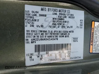 2004 Mercury Mountaineer Convenience z VIN 4M2ZU86K04ZJ43478, wystawiony jako Copart lot #42244735 z przebiegiem 190 892 mil mil oraz Szkoda całkowita • Salvage title. Historia ofert i sprzedaży dostępna na DreamBid. Obrazek 13.