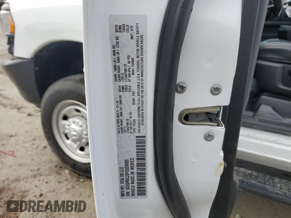 2023 Ram 2500 Tradesman with VIN 3C6UR5CJ0PG528885, listed as a Copart auction lot 49981125 with 27,709 mi miles and Clean title. Bid and sale history available at DreamBid. Image 12.