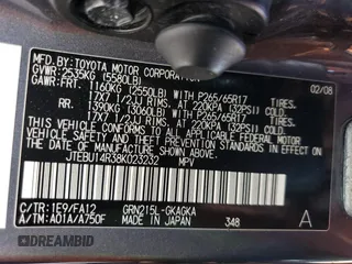 2008 Toyota 4Runner SR5 с VIN JTEBU14R38K023232, выставлен на аукционе Copart как лот 56898805 с пробегом 222 725 миль миль и Чистый • Clean title. История ставок и продаж доступна на DreamBid. Изображение 13.