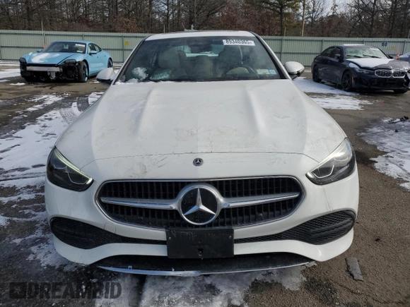 2022 Mercedes-Benz C 300 with VIN W1KAF4HB9NR039307, listed as a Copart auction lot 89340365 with 25,252 mi miles and Salvage Title. Bid and sale history available at DreamBid. Image 5.