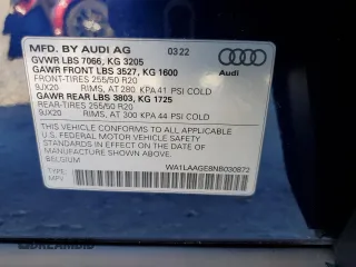 2022 Audi e-tron Premium Plus z VIN WA1LAAGE8NB030872, wystawiony jako Copart lot #72593972 z przebiegiem 4 896 mil mil oraz . Historia ofert i sprzedaży dostępna na DreamBid. Obrazek 14.