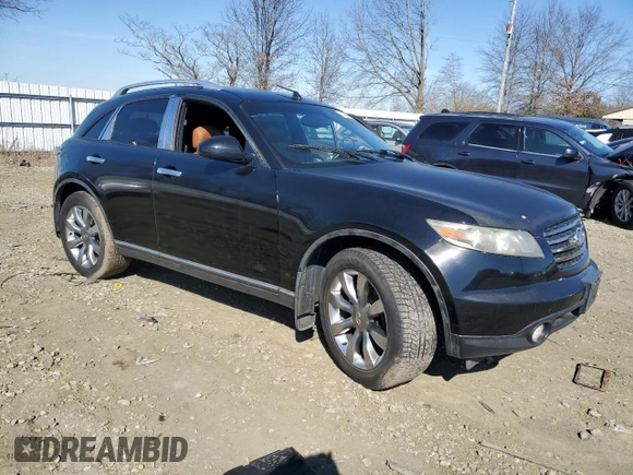 2005 Infiniti FX z VIN JNRAS08WX5X204374, wystawiony jako Copart lot #47408985 z przebiegiem 200 548 mil mil oraz Szkoda całkowita • Salvage title. Historia ofert i sprzedaży dostępna na DreamBid. Obrazek 4.