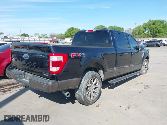 2021 Ford F-150 XL with VIN 1FTFW1E83MFD05167, listed as a IAAI auction lot 39005032 with 57,659 mi miles. Bid and sale history available at carsss.com. Image 4.