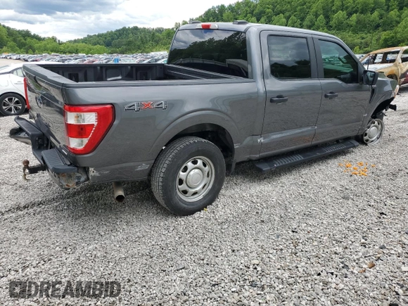 2022 Ford F-150 XL with VIN 1FTEW1EP9NKD36368, listed as a Copart auction lot 57140275 with 52,153 mi miles and Salvage title. Bid and sale history available at DreamBid. Image 3.