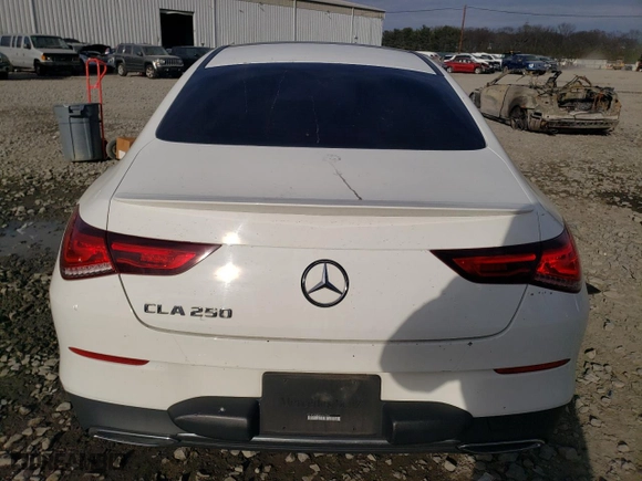 2021 Mercedes-Benz CLA with VIN W1K5J4GBXMN195766, listed as a Copart auction lot 83587034 with 86,832 mi miles and Salvage Title. Bid and sale history available at carsss.com. Image 6.