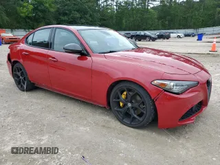 2019 Alfa Romeo Giulia Sport with VIN ZARFAMAN9K7622816, listed as a Copart auction lot 58764765 with 46,187 mi miles and Salvage title. Bid and sale history available at DreamBid. Image 4.