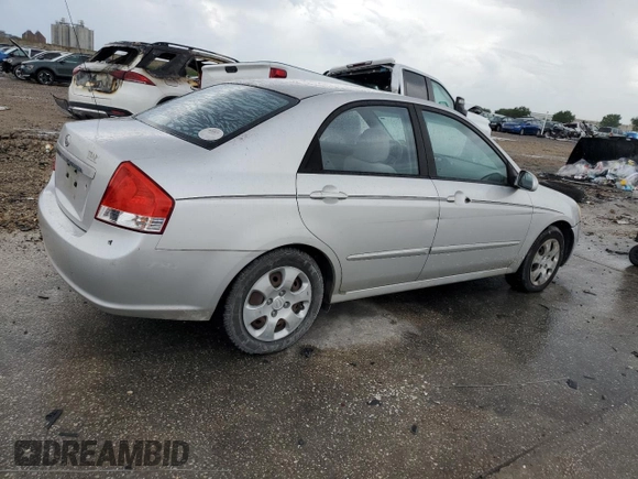 2008 Kia Spectra EX with VIN KNAFE121285529131, listed as a Copart auction lot 61096535 with 161,595 mi miles and Salvage title. Bid and sale history available at DreamBid. Image 3.
