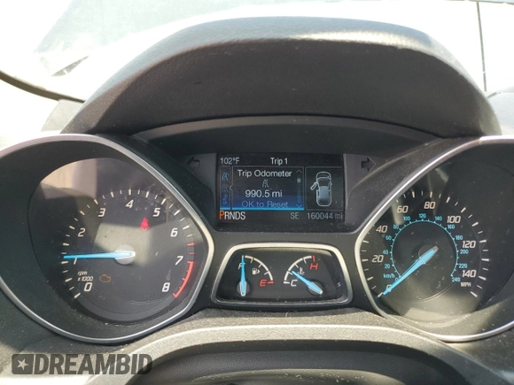 2015 Ford Escape Titanium with VIN 1FMCU0JX7FUA87129, listed as a Copart auction lot 61846965 with 160,044 mi miles and Salvage title. Bid and sale history available at DreamBid. Image 9.