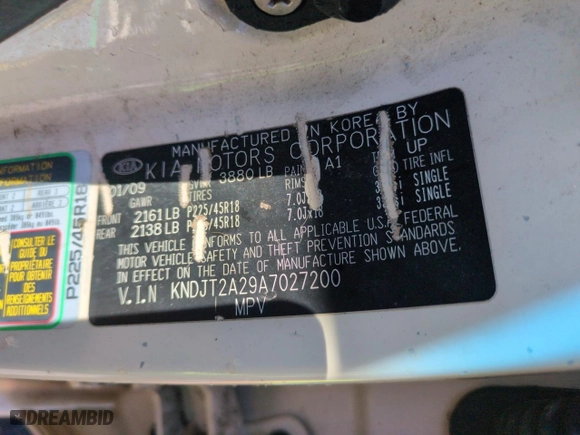 2010 Kia Soul + with VIN KNDJT2A29A7027200, listed as a Copart auction lot 53189315 with 0 mi miles and Salvage Title. Bid and sale history available at carsss.com. Image 13.