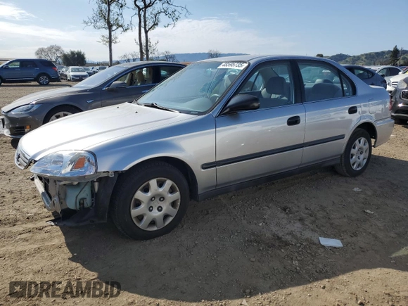 1999 Honda Civic LX with VIN 2HGEJ6677XH506586, listed as a Copart auction lot 48595735 with 86,159 mi miles and Salvage Title. Bid and sale history available at carsss.com. Image 1.