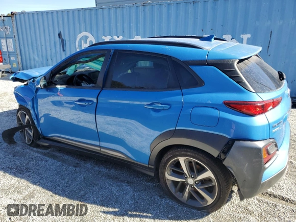 2021 Hyundai Kona Limited with VIN KM8K33A57MU605543, listed as a Copart auction lot 45055665 with 99,999 mi miles and Clean Title. Bid and sale history available at carsss.com. Image 2.