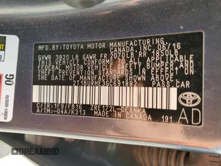 2016 Toyota Corolla L z VIN 2T1BURHE3GC691882, wystawiony jako Copart lot #58085815 z przebiegiem 72 234 mil mil oraz Szkoda całkowita • Salvage title. Historia ofert i sprzedaży dostępna na DreamBid. Obrazek 12.