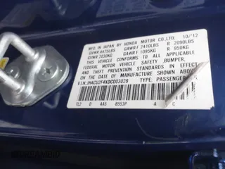 2013 Acura TSX with VIN JH4CU2F4XDC003028, listed as a IAAI auction lot 41561039 with 150,852 mi miles. Bid and sale history available at carsss.com. Image 9.