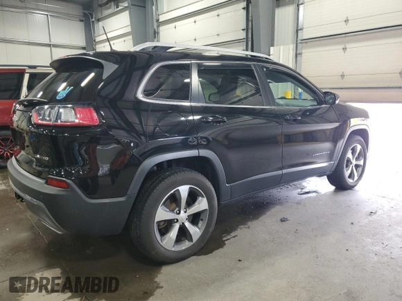 2019 Jeep Cherokee Limited with VIN 1C4PJMDX8KD456740, listed as a Copart auction lot 54556595 with 66,087 mi miles and Salvage title. Bid and sale history available at DreamBid. Image 3.