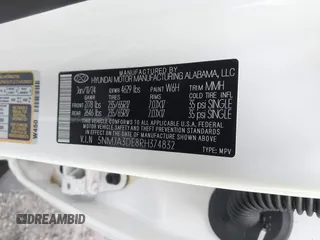 2024 Hyundai Tucson SE with VIN 5NMJA3DE8RH374832, listed as a IAAI auction lot 41472488 with 4,506 mi miles and . Bid and sale history available at DreamBid. Image 9.