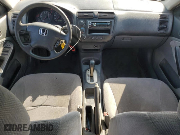 2001 Honda Civic LX with VIN 2HGES16591H574104, listed as a Copart auction lot 54454755 with 240,876 mi miles and Salvage Title. Bid and sale history available at carsss.com. Image 8.