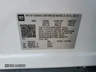 2022 Chevrolet Equinox LT z VIN 3GNAXUEV7NL245374, wystawiony jako Copart lot #58072865 z przebiegiem 79 426 mil mil oraz Czysty tytuł • Clean title. Historia ofert i sprzedaży dostępna na DreamBid. Obrazek 13.