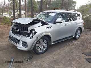 2015 Infiniti QX80 with VIN JN8AZ2NE1F9083991, listed as a IAAI auction lot 41835516 with 1 mi miles. Bid and sale history available at carsss.com. Image 16.