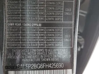 2015 Land Rover LR2 z VIN SALFP2BG6FH425690, wystawiony jako Copart lot #79077924 z przebiegiem 78 709 mil mil oraz Szkoda całkowita • Salvage title. Historia ofert i sprzedaży dostępna na DreamBid. Obrazek 13.