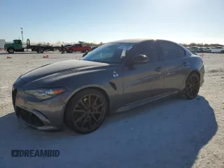 2019 Alfa Romeo Giulia Quadrifoglio with VIN ZARFAMEV4K7601298, listed as a Copart auction lot 43357985 with Not provided miles and Salvage title. Bid and sale history available at DreamBid. Image 1.