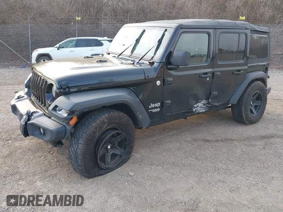 2020 Jeep Wrangler Unlimited Sport S with VIN 1C4HJXDG5LW189584, listed as a IAAI auction lot 41738928 with 75,948 mi miles and . Bid and sale history available at DreamBid. Image 18.