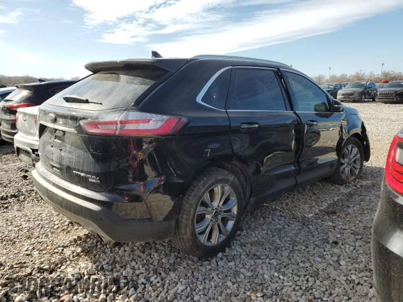 2019 Ford Edge Titanium with VIN 2FMPK4K96KBC59892, listed as a Copart auction lot 48621995 with 114,409 mi miles and Salvage Title. Bid and sale history available at carsss.com. Image 3.