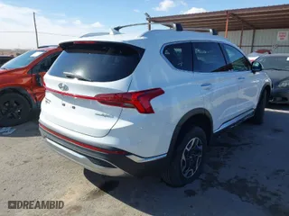 2023 Hyundai Santa Fe Hybrid Blue with VIN 5NMS2DA16PH001827, listed as a IAAI auction lot 41355845 with 22,711 mi miles. Bid and sale history available at carsss.com. Image 4.