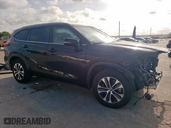 2023 Toyota Highlander L with VIN 5TDKDRAH8PS037181, listed as a Copart auction lot 61659995 with 53,767 mi miles and Salvage title. Bid and sale history available at DreamBid. Image 4.