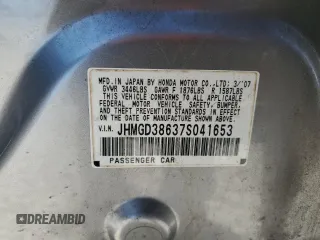 2007 Honda Fit Sport with VIN JHMGD38637S041653, listed as a Copart auction lot 48224085 with 121,493 mi miles and Salvage Title. Bid and sale history available at carsss.com. Image 12.