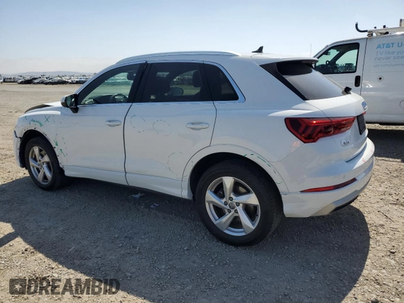 2020 Audi Q3 Premium with VIN WA1AECF32L1043479, listed as a Copart auction lot 57172925 with 52,907 mi miles and Salvage title. Bid and sale history available at DreamBid. Image 2.