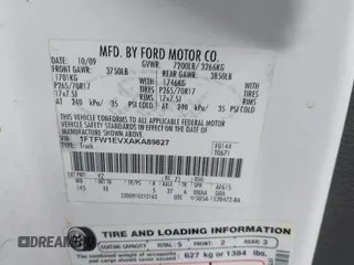 2010 Ford F-150 XL with VIN 1FTFW1EVXAKA89827, listed as a IAAI auction lot 42573342 with 205,504 mi miles and . Bid and sale history available at DreamBid. Image 9.