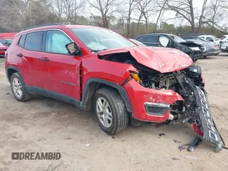 2019 Jeep Compass Sport with VIN 3C4NJCAB6KT726438, listed as a IAAI auction lot 41459110 with 125,000 mi miles and . Bid and sale history available at DreamBid. Image 1.