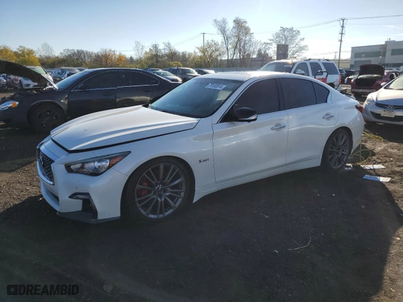 2018 Infiniti Q50 RED SPORT 400 with VIN JN1FV7AP4JM640029, listed as a Copart auction lot 79103514 with NaN miles and Salvage Title. Bid and sale history available at carsss.com. Image 1.