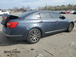 2014 Kia Cadenza Premium with VIN KNALN4D72E5142855, listed as a Copart auction lot 77654804 with 107,216 mi miles and Salvage Title. Bid and sale history available at carsss.com. Image 3.