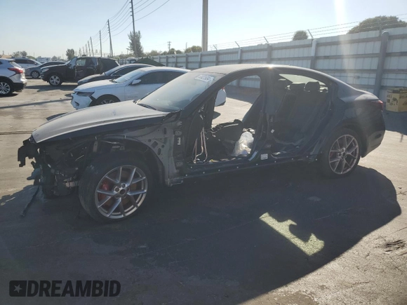 2024 Infiniti Q50 Red Sport 400 with VIN JN1FV7DPXRM660325, listed as a Copart auction lot 83021934 with 142 mi miles and Non Repairable. Bid and sale history available at DreamBid. Image 1.