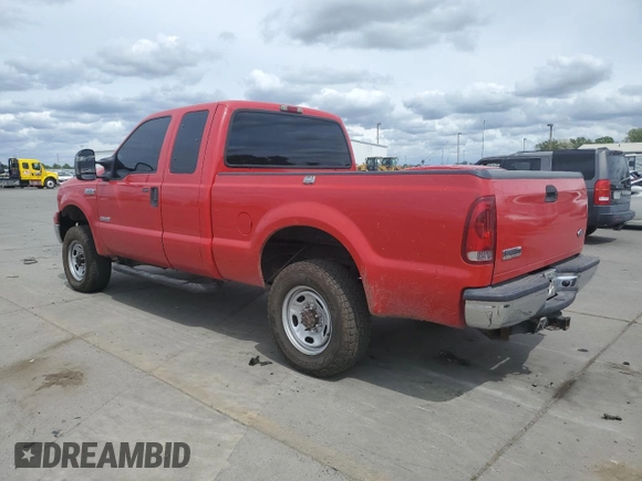 2005 Ford F-250 XL with VIN 1FTSX21P15EA76932, listed as a Copart auction lot 52053355 with 134,955 mi miles and Salvage title. Bid and sale history available at DreamBid. Image 2.