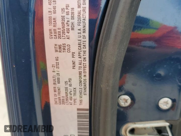 2022 Ram 2500 Big Horn with VIN 3C6UR5DL9NG149946, listed as a Copart auction lot 56124505 with Not provided miles and Salvage title. Bid and sale history available at DreamBid. Image 13.