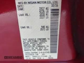 2017 Nissan Altima SV with VIN 1N4AL3AP8HC144498, listed as a IAAI auction lot 42041465 with 144,274 mi miles and . Bid and sale history available at DreamBid. Image 9.