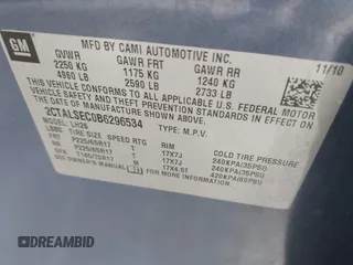 2011 GMC Terrain SLE-2 z VIN 2CTALSEC0B6296534, wystawiony jako IAAI lot #42308470 z przebiegiem 143 054 mil mil oraz . Historia ofert i sprzedaży dostępna na DreamBid. Obrazek 9.