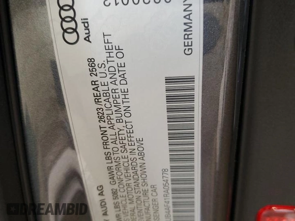 2024 Audi S4 Premium Plus with VIN WAUB4AF41RA054778, listed as a Copart auction lot 51846855 with 5,842 mi miles and Salvage Title. Bid and sale history available at carsss.com. Image 12.