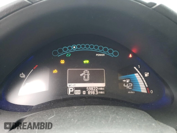 2015 Nissan LEAF SV with VIN 1N4AZ0CP3FC300910, listed as a Copart auction lot 46025595 with 59,822 mi miles and Non repairable. Bid and sale history available at DreamBid. Image 9.