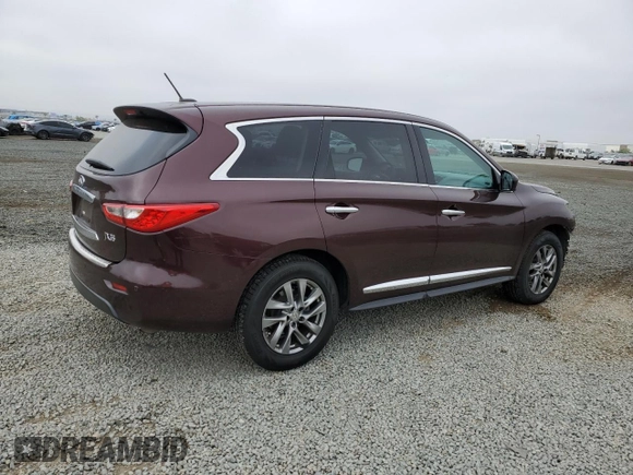 2013 Infiniti JX35 with VIN 5N1AL0MM7DC315533, listed as a Copart auction lot 56248185 with 136,981 mi miles and Salvage Title. Bid and sale history available at DreamBid. Image 3.