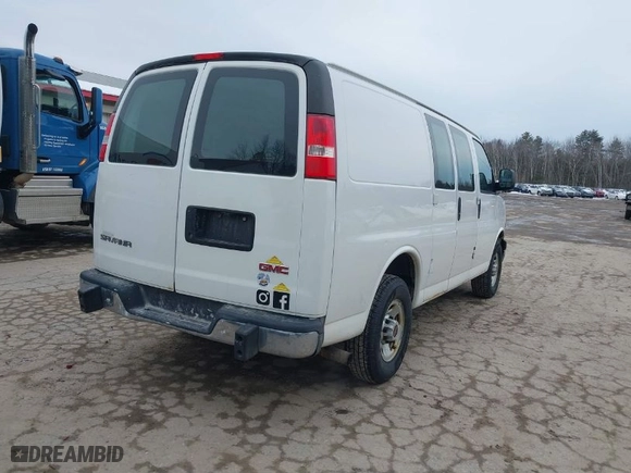 2017 GMC Savana Cargo Van with VIN 1GTW7AFF1H1908678, listed as a IAAI auction lot 41730848 with 145,022 mi miles. Bid and sale history available at carsss.com. Image 4.