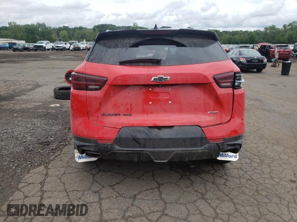 2023 Chevrolet Blazer RS с VIN 3GNKBKRS4PS162078, выставлен на аукционе Copart как лот 63374485 с пробегом Не указан миль и Списание • Salvage title. История ставок и продаж доступна на DreamBid. Изображение 6.
