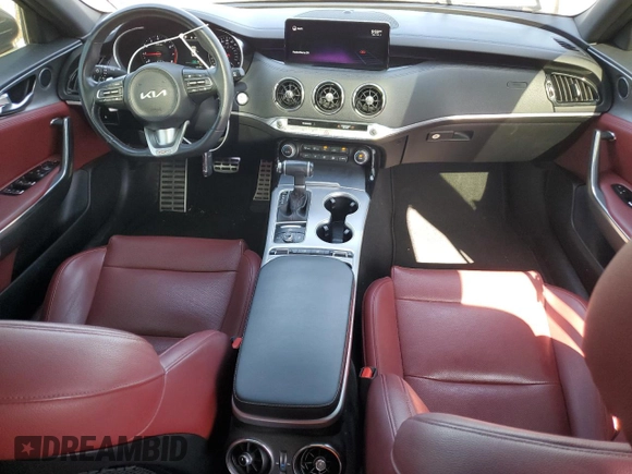 2022 Kia Stinger GT1 with VIN KNAE45LC9N6119924, listed as a Copart auction lot 74745054 with 43,142 mi miles and Salvage Title. Bid and sale history available at DreamBid. Image 8.