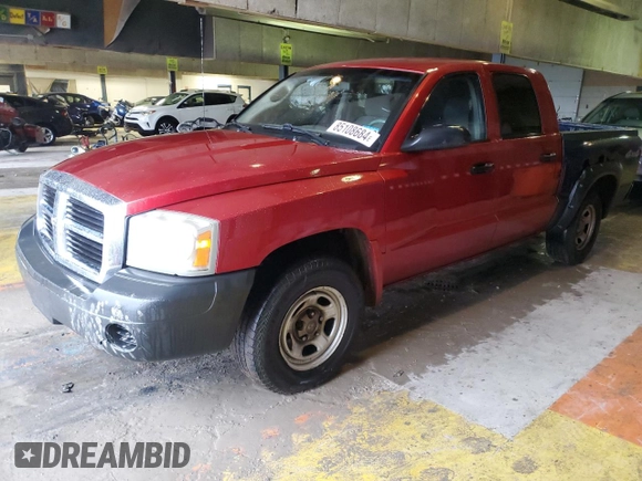 2006 Dodge Dakota ST with VIN 1D7HE28K36S592924, listed as a Copart auction lot 85108684 with Not Provided miles and Salvage Title. Bid and sale history available at carsss.com. Image 1.